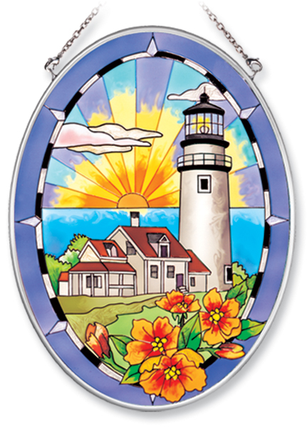 AMIA 7837 Cape Cod Medium Oval Stained Glass
