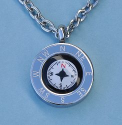 Stainless Steel Cardinal Points Compass Pendant