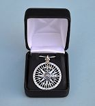Compass Rose Pendant and Silver Chain in Hinged Gift Box