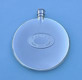Front of Dalvey Classic Flask with Stainless Steel Badge