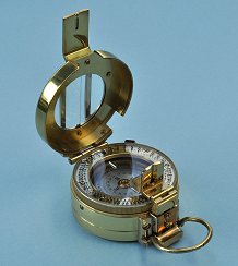 Francis Barker Tritium Brass M73 Mil-Spec Prismatic Presentation Compass with Military Pouch
