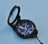 Stanley London Black Luminescent Pocket Compass with Magnifier, with Bezel Rotated