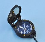 Stanley London Black Luminescent Pocket Compass with Bezel Rotated