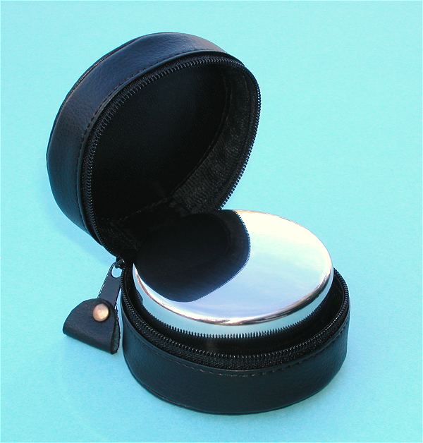 Large 5 oz. Stainless Steel Collapsible Drinking Cup with Lid and Leather Case