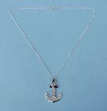 Nautical Anchor Pendant with Optional Sterling Silver Box Chain