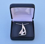 Sailboat Pendant with Chain in Hinged Gift Box