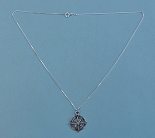 Silver Plated Tibetan Compass Rose Pendant and Optional Silver Chain