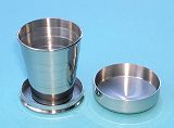 Small 2 oz. Stainless Steel Collapsible Drinking Cup with Lid