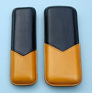 Yellow and Black Leather Cigar Cases