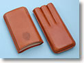 Brown Leather Triple Cigar Holder