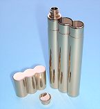 Gold Plated Stainless Steel Flask and Double Cigar Holder