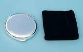 Round Compact Mirror with Velvet Pouch