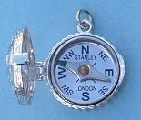 Classic Swirl Design Silver Compass Locket with Cover Open