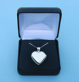 Elegant Heart Design Silver Compass Locket with Silver Chain in Hinged Gift Box