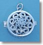 Classic Swirl Design Compass Rose Sterling Silver Compass Locket
