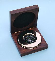 Large Brass Paperweight Compass