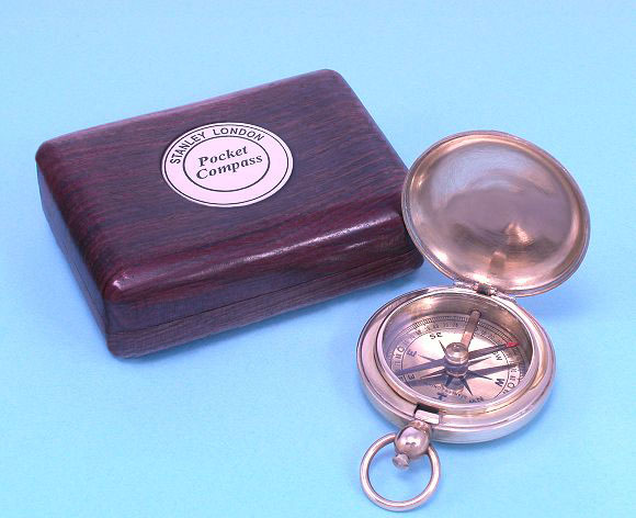 World War I Pocket Compass Reproduction with Hardwood Gift Box