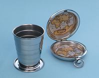 Dalvey Explorer 2oz Stainless Steel Collapsible Pocket Drinking Cup and Case