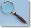 Large Brass Magnifying Glass With Wooden Handle