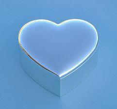 Small Nickel Plated Heart Shaped Jewelry Box