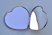 Heart Shaped Compact Mirror with Lid Open