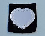Heart Shaped Compact Mirror with Black Velvet Bag