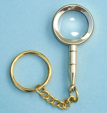 Solid Brass Magnifier Key Chain