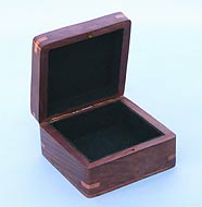 Opened Hardwood Case with Hand Inlaid Compass Rose
