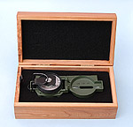 Lensatic Compass in Optional Hardwood Case
