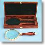 Large Brass Magnifying Glass With Hardwood Case