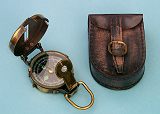 Antique Patina Military Lensatic with Distressed Leather Case