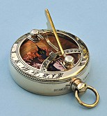 Pocket Sundial Compass with Copper Compass Rose
