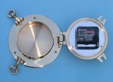 Medium Size Ship's Clock with Hinged Case Open