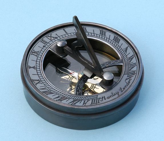 Pocket Sundial with Antique Patina