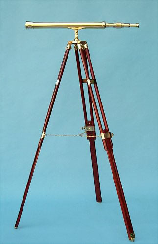 Stanley London 30-inch Polished Brass Telescope on Solid Hardwood Tripod